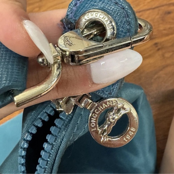 Longchamp Le Pliage Neo Teal Blue Tote Large with Strap - Picture 7 of 16